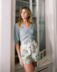 MASON'S DAUGHTER | Belted Scallop Shorts, Spring Chinoiserie