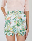 MASON'S DAUGHTER | Belted Scallop Shorts, Spring Chinoiserie