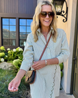 MASONS DAUGHTER | the Boyfriend Shirt, Olive & Ivory Striped