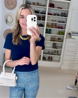 MASON'S DAUGHTER Stella Knit Top, Navy