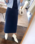 MASON'S DAUGHTER Stella Knit Skirt, Navy