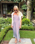 MASONS DAUGHTER | Margot Slip Dress, Powder & Burgundy Stripe