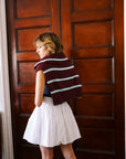 MASON'S DAUGHTER | Danielle Sweater, Burgundy & Powder Blue Striped Knit