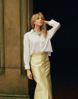 MASON by MASON'S DAUGHTER Leighton Skirt, Butter Yellow Silk Wool