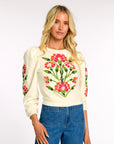 ELIZABETH JAMES THE LABEL | Jasmine Top in Indian Flower Ivory