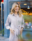 MASON'S DAUGHTER | Sutton Shirtdress, Camel and White Striped
