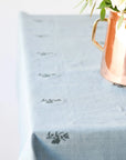 GALLEY & FEN Blue Fleur Embroidered Tablecloth