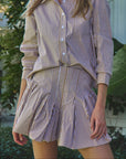 Harper Mini Skirt, Burnt Orange Stripe