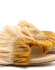 LARROUDE | Ivy Fringe Flat In Beige Raffia