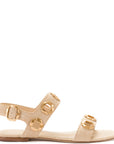 LARROUDE | Milan Flat Sandal In Beige Raffia