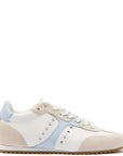 LARROUDE Stella Sneaker In Grey Suede, White Leather and Silver Metallic Leather