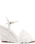 LARROUDE | Yves Fringe Wedge In White Raffia