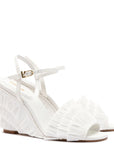 LARROUDE | Yves Fringe Wedge In White Raffia