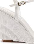 LARROUDE | Yves Fringe Wedge In White Raffia