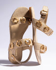 LARROUDE | Milan Flat Sandal In Beige Raffia