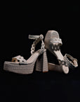 LARROUDE | Dolly Broderie Sandal In Natural Raffia