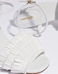 LARROUDE | Yves Fringe Wedge In White Raffia