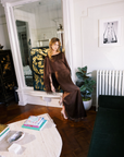 MASON by MASON'S DAUGHTER Kelsey Cape Gown, Chocolate Brown Fringe