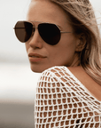 ANEA HILL Sail Silver Aviator Sunglasses