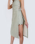MASON'S DAUGHTER | Ella Scallop Short, Olive & Ivory Seersucker