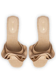 LARROUDE | Brigitte Ruffle Mule In Beige Raffia