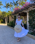 SARAH BRAY BERMUDA, Daisy Sun Hat - Long Ivory Grosgrain Ribbon