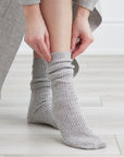 KIP Pure Cashmere Sleep Socks in Dove Grey