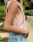 MASONS DAUGHTER | Sophia Top, Nantucket Red & Ivory Seersucker
