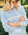 MASON'S DAUGHTER | Danielle Sweater, Light Blue Multi Striped Knit