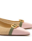 LARROUDE | Franca Pump In Beige Raffia