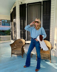 MASON'S DAUGHTER the French Cuff Boyfriend Shirt, Light Wash Chambray