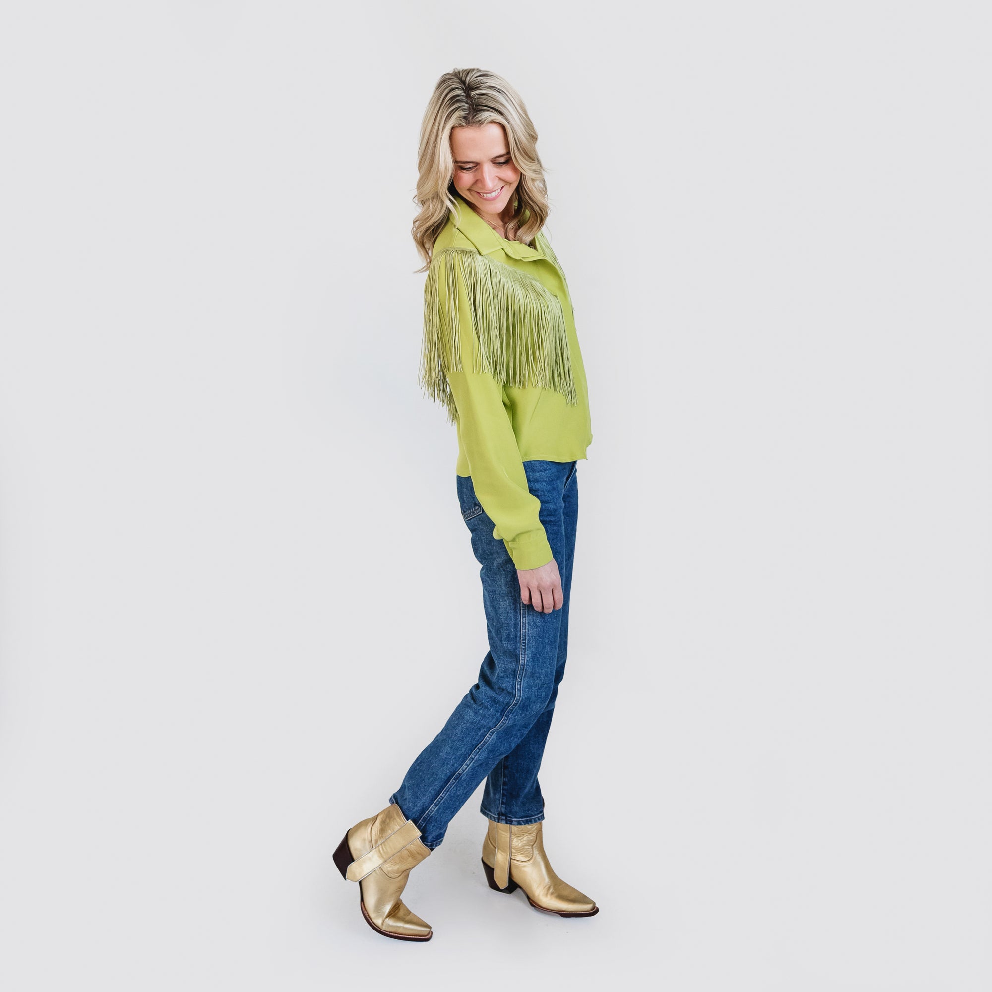 MASON by MASON&#39;S DAUGHTER Natalie Western Fringe Top, CUSTOM COLOR