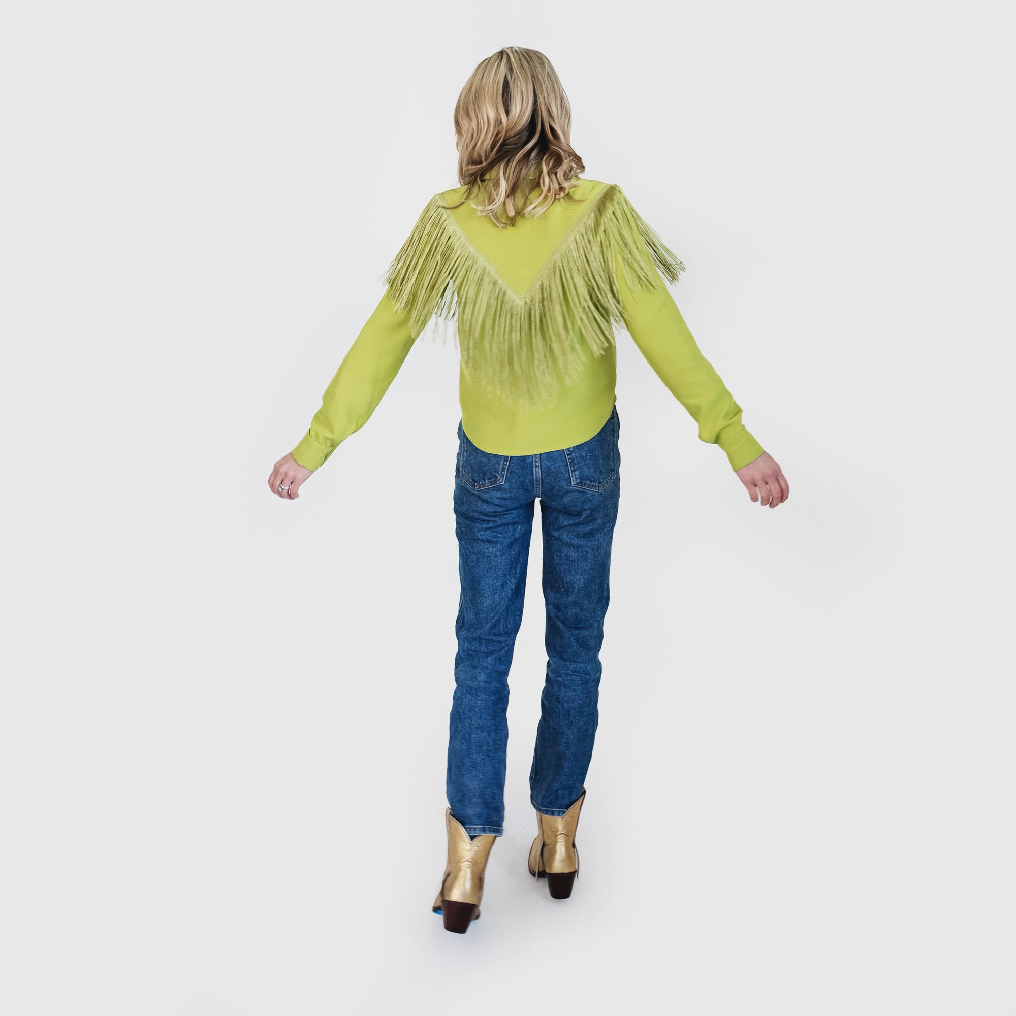 MASON by MASON&#39;S DAUGHTER Natalie Western Fringe Top, CUSTOM COLOR