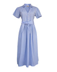 MASON'S DAUGHTER Noah Dress, Blue & White Striped Poplin