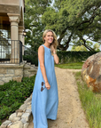 MASON'S DAUGHTER Eloise Dress, Blue Linen