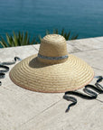 SARAH BRAY BERMUDA Geranium Sun Hat - Long Chocolate Brown Grosgrain Ribbon