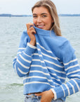 TUTTO French Blue White Stripe Sweater