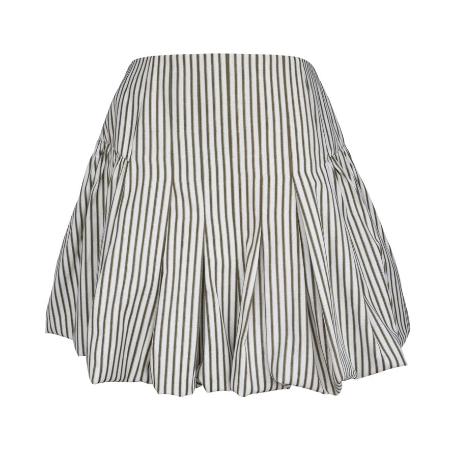MASON'S DAUGHTER | Harper Mini Skirt, Olive &amp; Ivory Dobby Striped