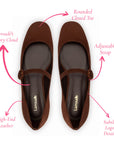 LARROUDÉ Blair Ballet Flat In Brown Suede