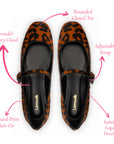 LARROUDÉ Blair Ballet Flat In Leopard Print Calf Hair