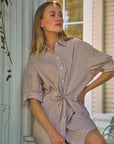 Anna Dress, Burnt Orange Stripe