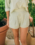 MASON'S DAUGHTER | Olivia Short, Olive & Ivory Seersucker