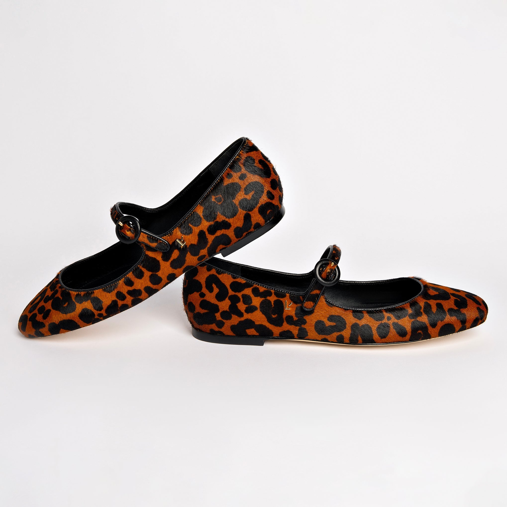 LARROUDÉ Blair Ballet Flat In Leopard Print Calf Hair