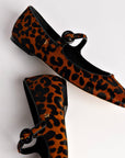 LARROUDÉ Blair Ballet Flat In Leopard Print Calf Hair