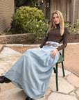 Emma Skirt, Light Wash Chambray