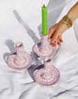 POMELO CASA Candlestick with hand painted designs