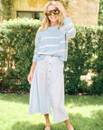 MASON'S DAUGHTER | Danielle Sweater, Light Blue Multi Striped Knit