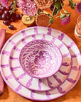 POMELO CASA Dinner plate with candy cane stripes