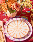 POMELO CASA Dinner plate with candy cane stripes