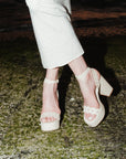 LARROUDE | Dolly Broderie Sandal In Natural Raffia
